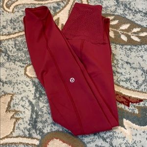 Red lace lululemon leggings